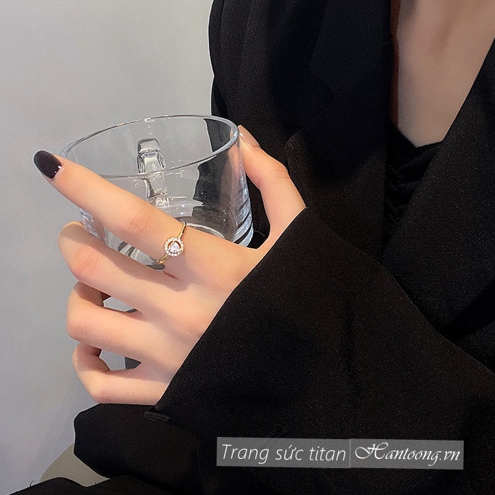 Nhẫn nữ mạ vàng 18k mặt trái tim xinh xắn trẻ trung thiết kế dạng hở có thể điều chỉnh kích cỡ mẫu mới 2023