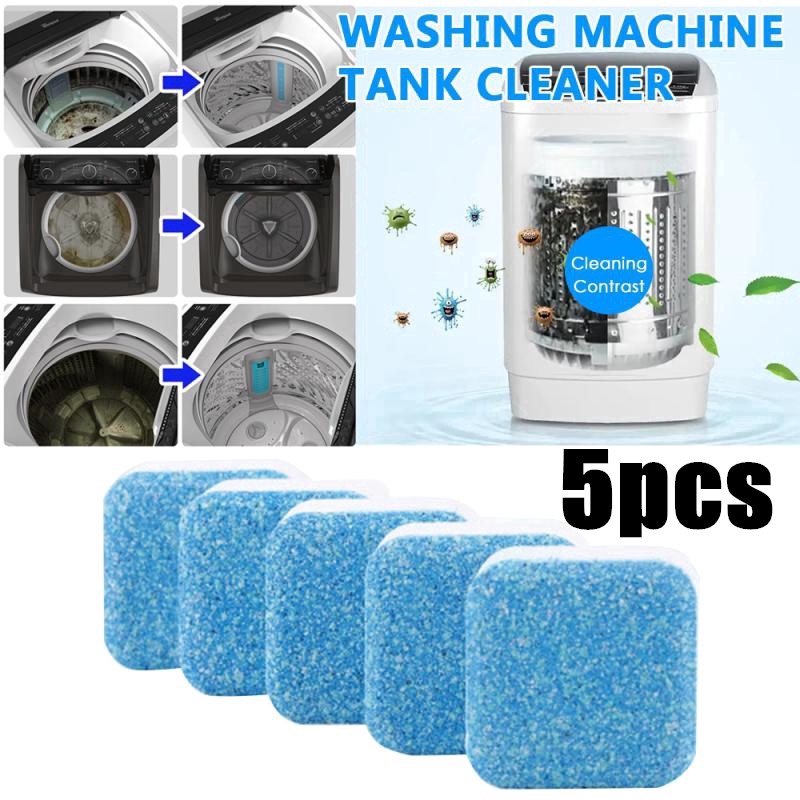 Bộ 5 viên nén sủi bọt tẩy rửa làm sạch sâu máy giặt loại bỏ bụi bẩn