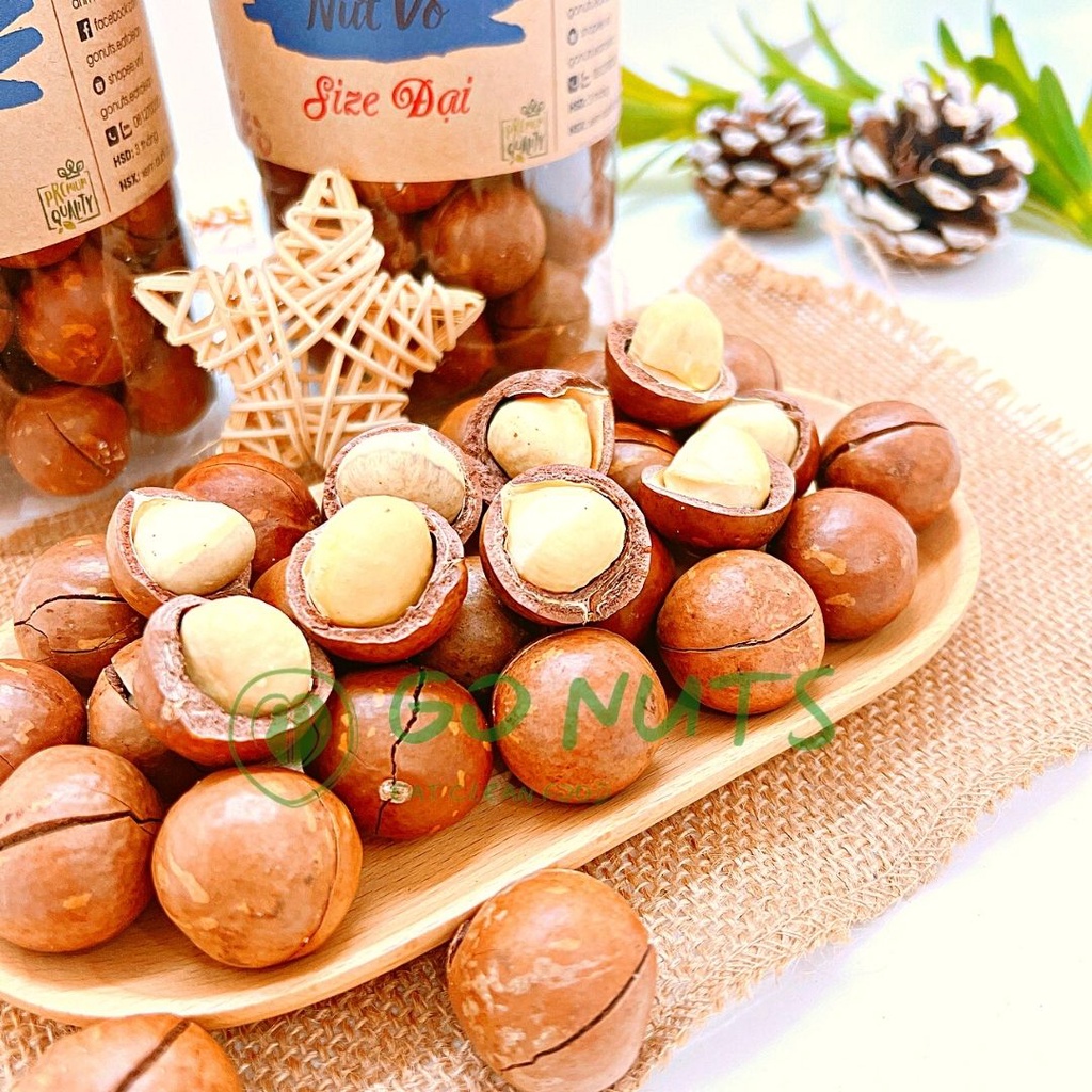Hạt Macca nứt vỏ size đại 500g GO NUTS Hạt Mắc Ca hỗ trợ giảm cân ăn kiêng ngũ cốc dinh dưỡng không đường thuần chay