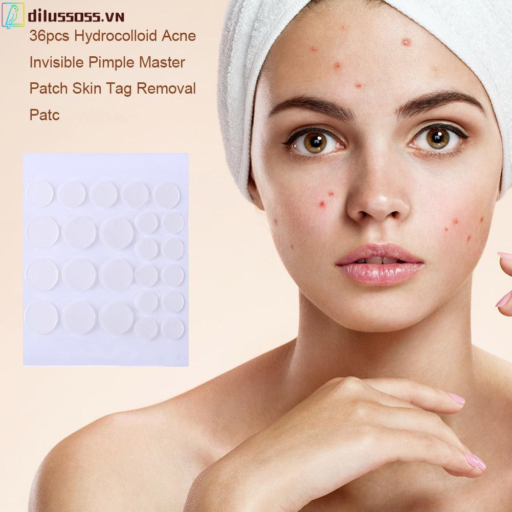 Bộ 24/36 miếng dán Hydrocolloid hỗ trợ loại bỏ mụn thoáng khí chăm sóc da mặt