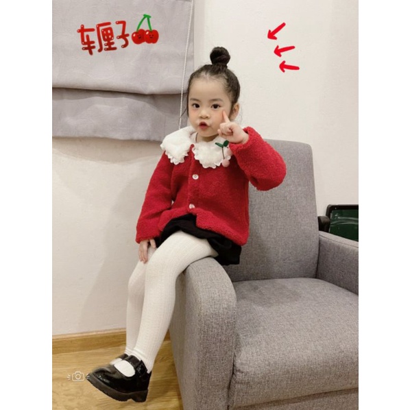 ÁO BÔNG ĐỎ CHO BÉ GÁI