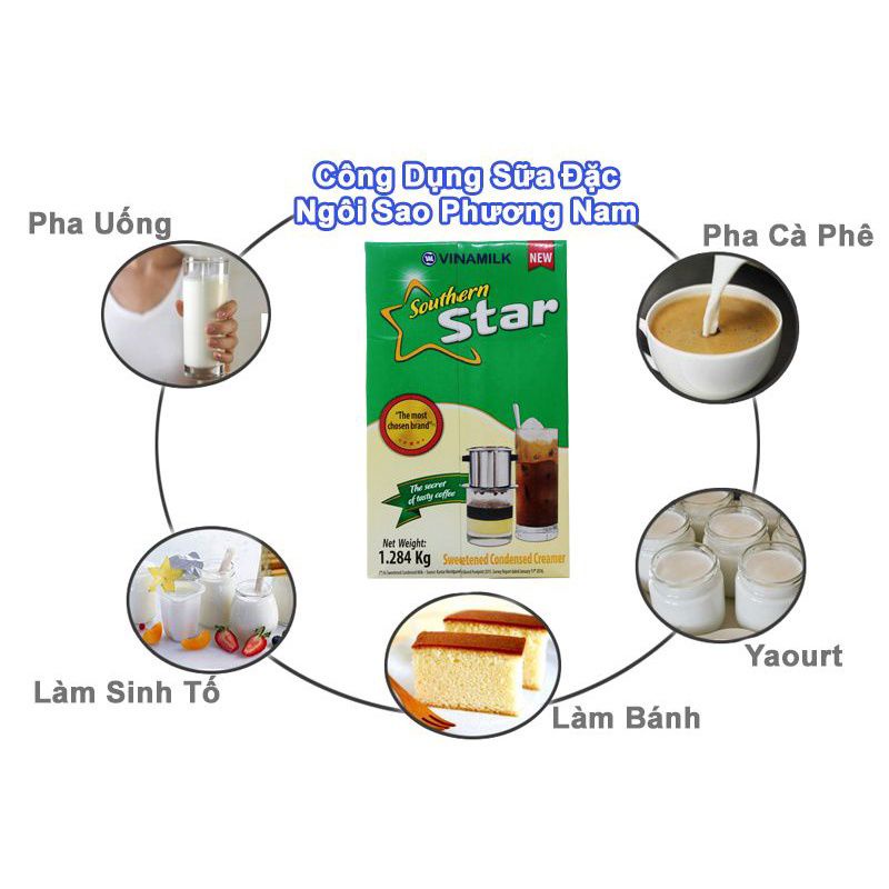 Sữa đặc có đường Ngôi sao Phương Nam Xanh lá hộp 1,284kg