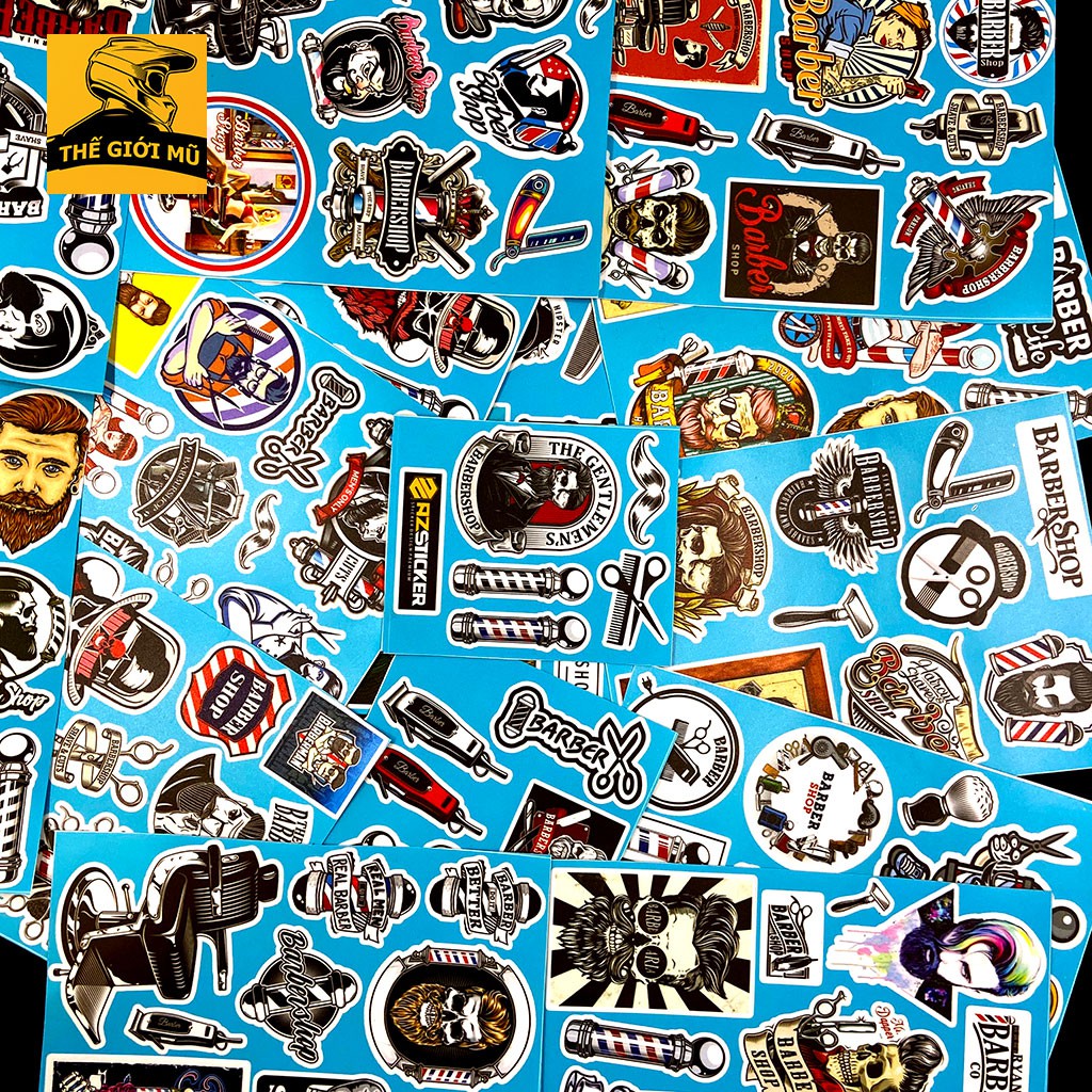 Sticker Baber dán mũ bảo hiểm, Vali, laptop chống nước Vintage