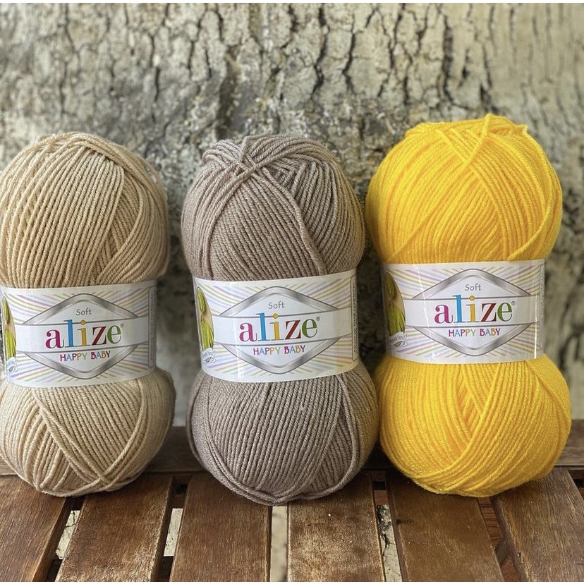 Cuộn len trơn cho em bé Happy Baby hãng Alize yarns siêu mềm và dôi sợi