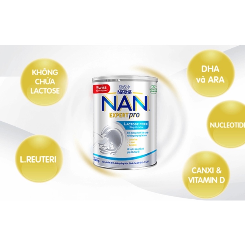 Sữa bột Nestle Nan EXPERT Pro Lactose free  400g_Duchuymilk