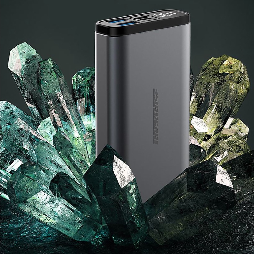 Sạc Dự Phòng 10000mAh ROCKROSE Assassin 10 Pro QC 3.0 - Cổng USB A/ Type C Sạc Nhanh Cho Iphone/ Android