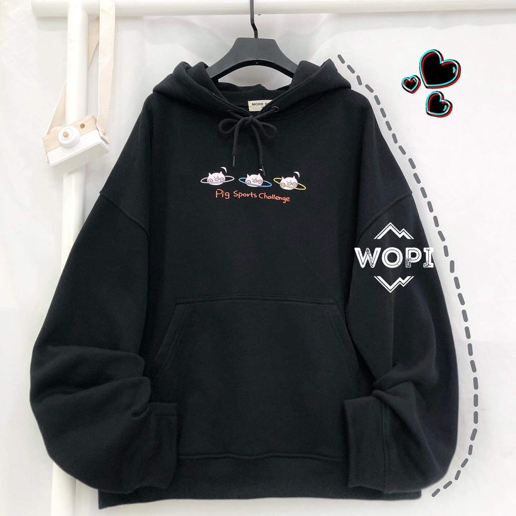 Áo Hoodie Nỉ Bông PIG SPORT Form Rộng Ulzzang Unisex | BigBuy360 - bigbuy360.vn