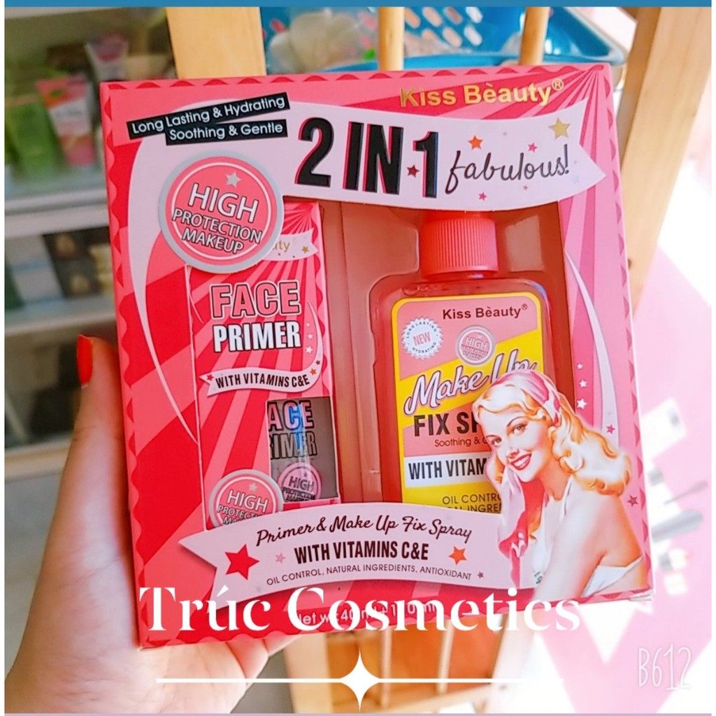 Set Kem Lót & Nước Tẩy Trang Kiss Beauty Thái Lan Trúc Cosmetics