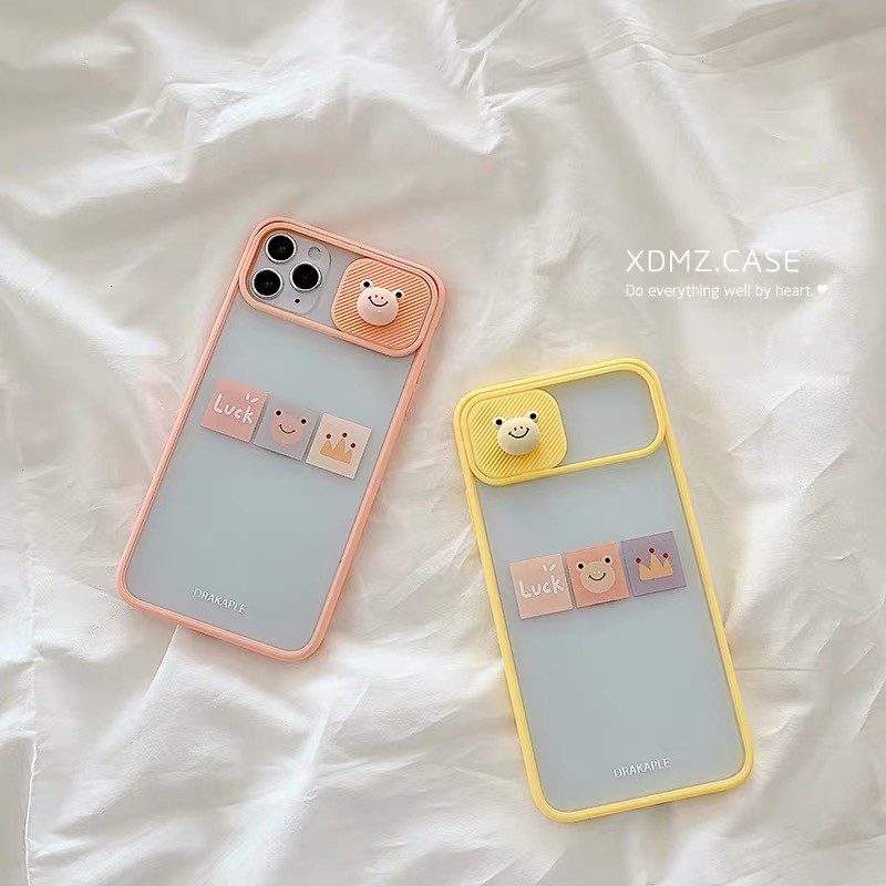 Ốp lưng iphone-Ốp iphone trượt cam Edge Lucky Frog 6/6s/6plus/6splus/ 7plus/ 8plus /x /xs /xs max/11 /11promax Dino case