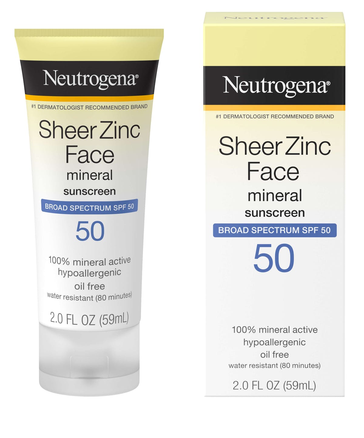 Neutrogena - Kem Chống Nắng Dành Cho Da Dầu Neutrogena Sheer Zinc Face Mineral Sunscreen Broaf Spectrum SPF 50 59ml