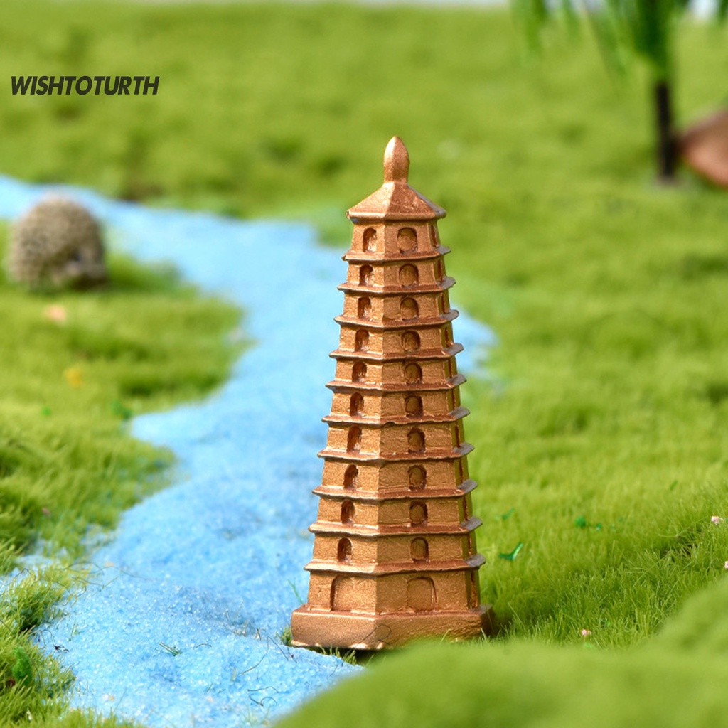 Set 2 Mô Hình Ngôi Chùa Bằng Nhựa Resin Thủ Công Màu Sáng Đa Năng Trang Trí Tiểu Cảnh Cho Bé