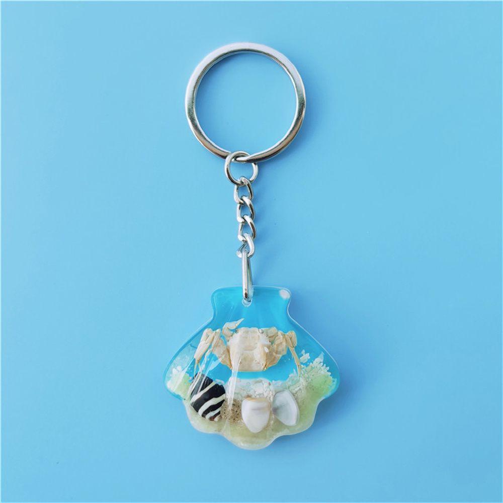 DARNELL Móc Khóa Hình Vỏ Sò Màu Dạ Quang Đơn Giản Móc Khóa Hình Cây Thông Xinh Xắn