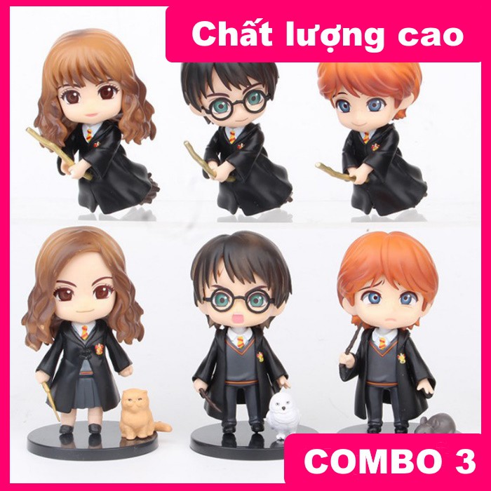 Combo 3 Mô hình chibi MINI FIGURE HARRY POTTER - RON - HERMIONE