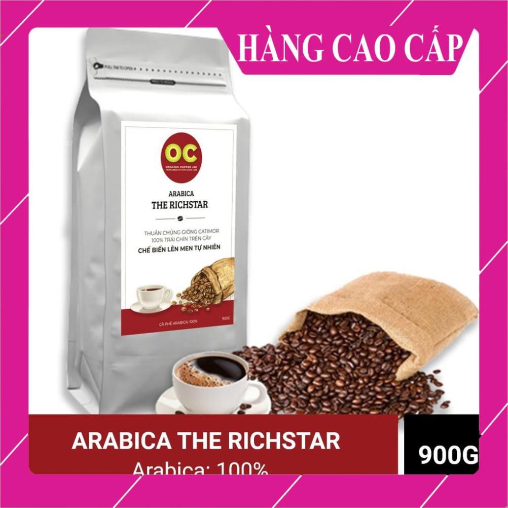 CAFE ARABICA THE RICHSTAR  900g  Arabica 100% dạng hạt rang đậm