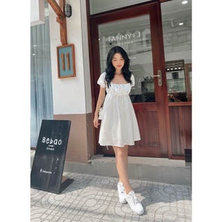 ĐẦM LỤA ĐEN TAY PHỒNG ĐAN LƯNG