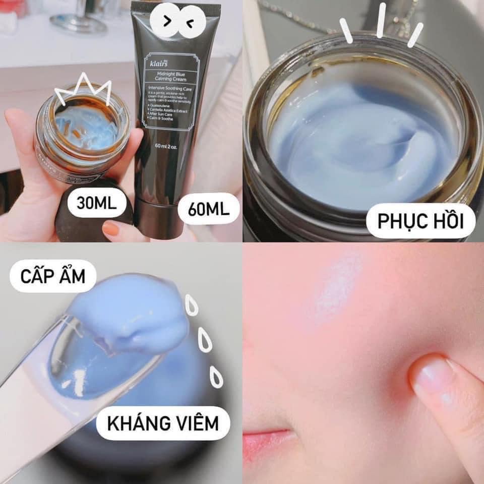 Kem Dưỡng Ẩm Klairs Làm Dịu & Phục Hồi Da Ban Đêm Klairs Midnight Blue Calming Cream