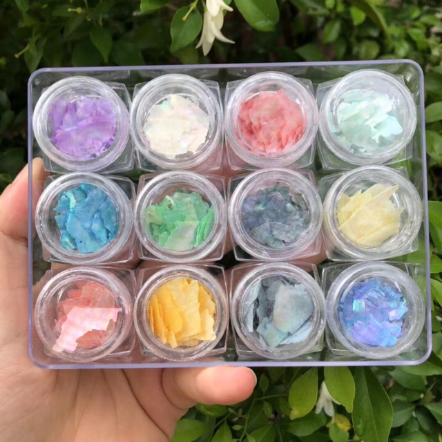 Xà cừ mỏng 12 màu trang trí móng