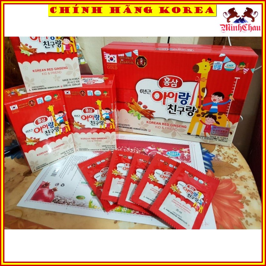Nước Hồng Sâm Baby Bio Hàn Quốc Hộp 10 gói, minhchau