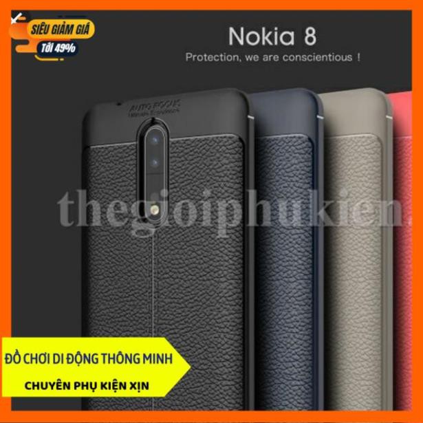 [HÀNG CHẤT] Ốp lưng dẻo chống sốc Nokia 8 vân da Auto focus