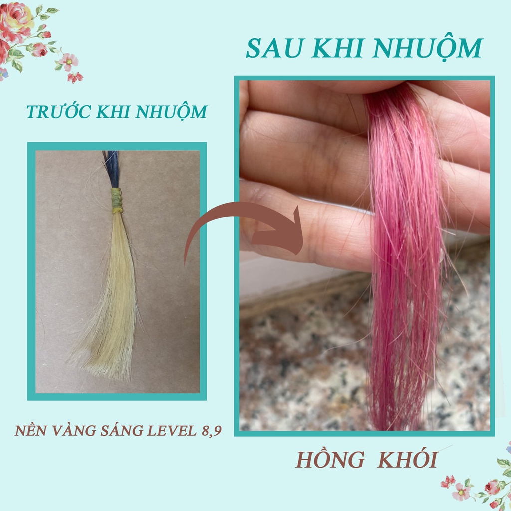 kem Nhuộm Tóc Hồng Khói - Nhuộm Nền Tóc Level 8,9 - Tặng Oxy