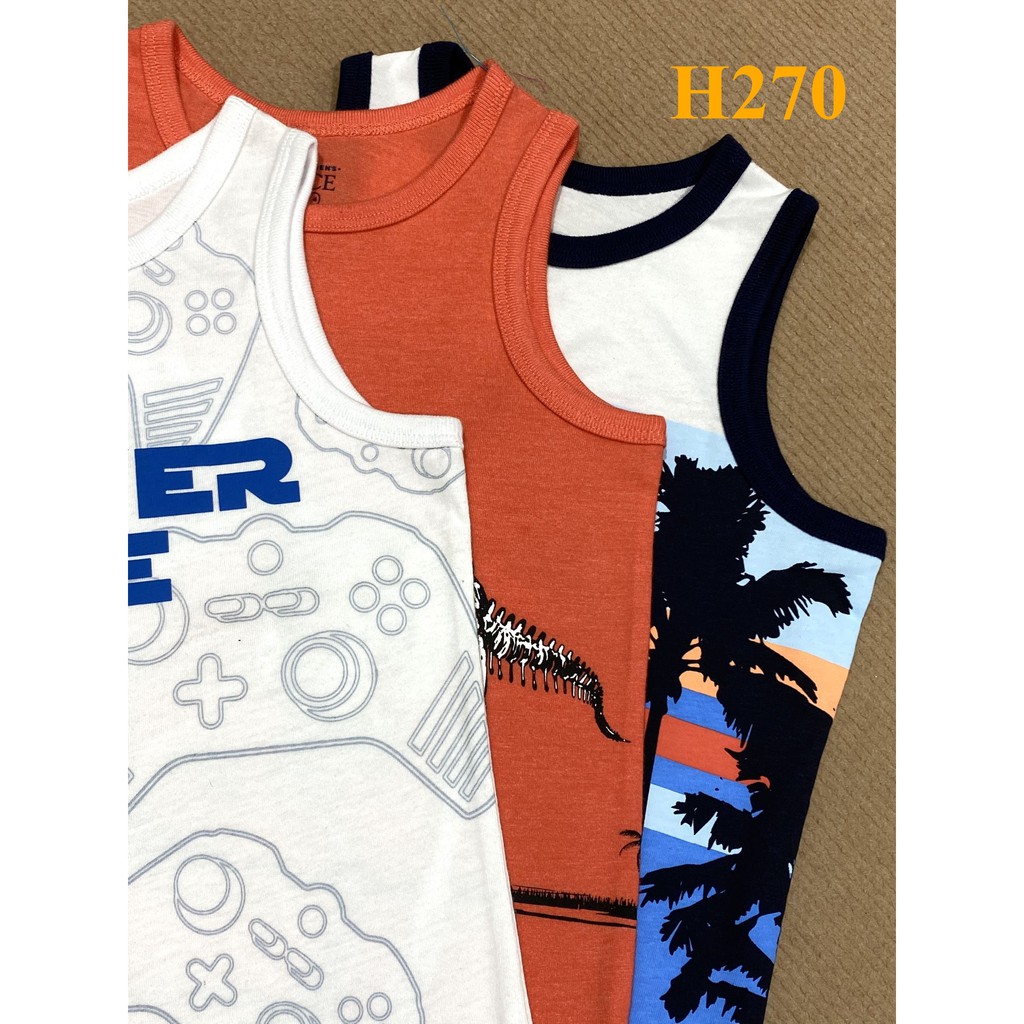 Mã H270: Áo thun ba lỗ bé trai Place  hàng Vnxk dư xịn chất thun cotton mềm mịn, bé mặc hè quá đẹp, màu sắc tươi sáng,