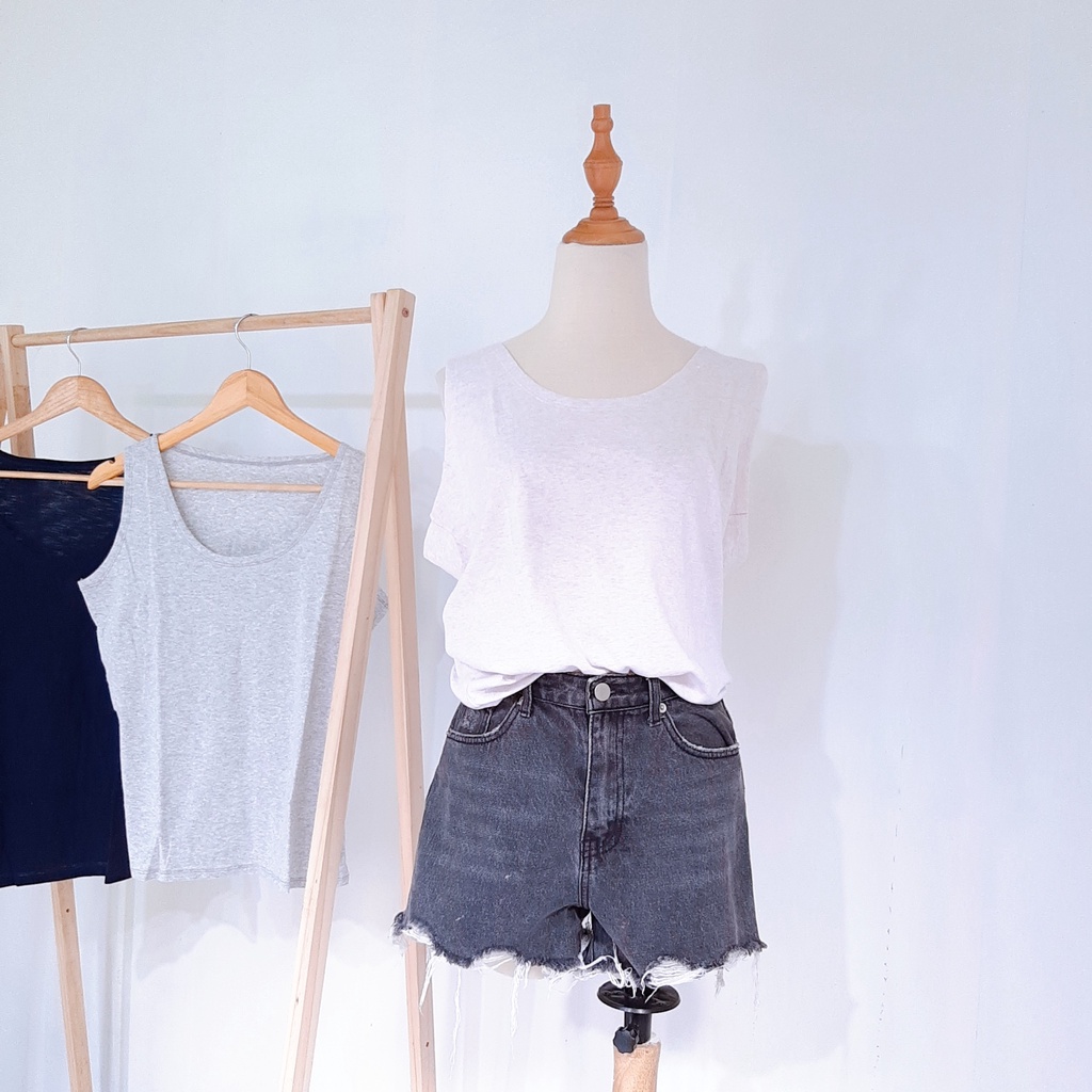 Áo ba lỗ nữ form rộng trơn áo 3 lỗ nữ trơn thun cotton 2 size | BigBuy360 - bigbuy360.vn