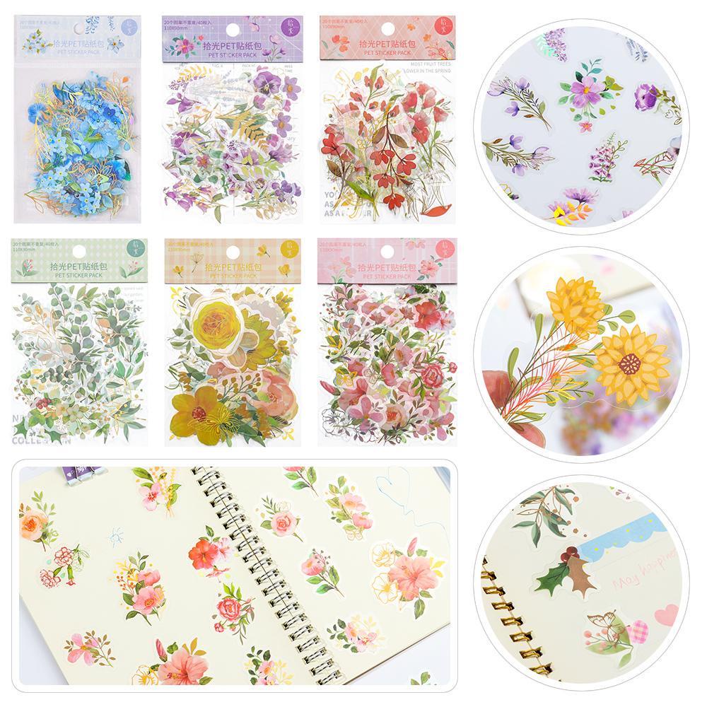 CHOOKEY Sticker Dán Trang Trí Sổ Tay DIY Hình Bông Hoa Có Thể Xé Ra