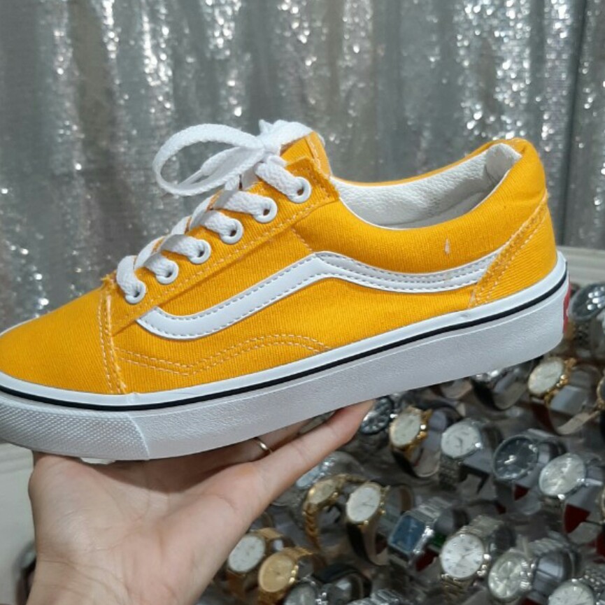 Giày thể thao nữ vàng sọc trắng -0ld-sk00l -yellow