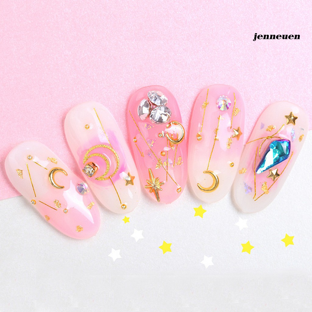 Phụ Kiện Trang Trí Móng Tay Hình Ngôi Sao/Mặt Trăng Phẳng