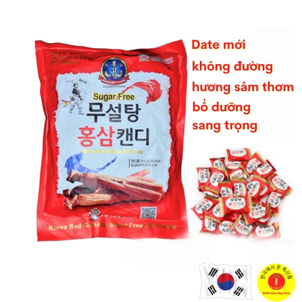Kẹo hồng sâm không đường hàn quốc 500g - Date mới 2025