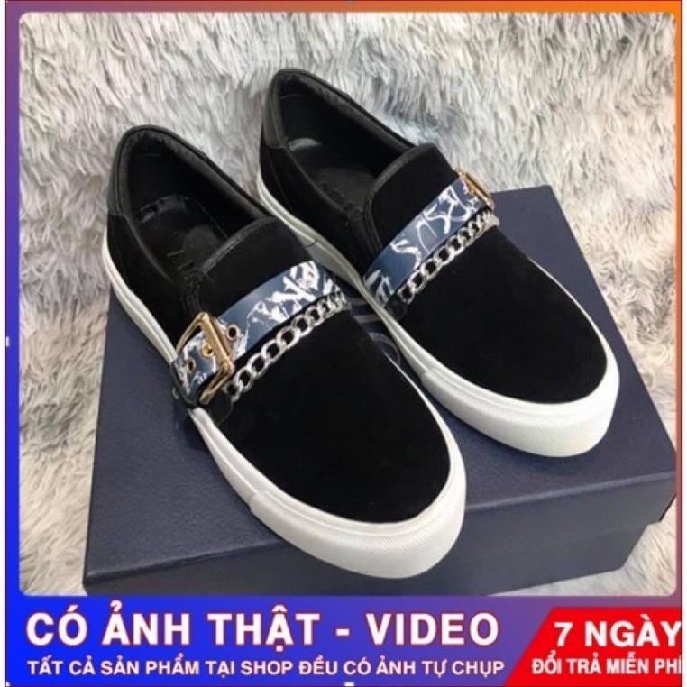 ⚡️FREE SHIP⚡️Giày Slipon Amiri Nam da lộn gắn xich_Giày lười Nam da lộn 2021