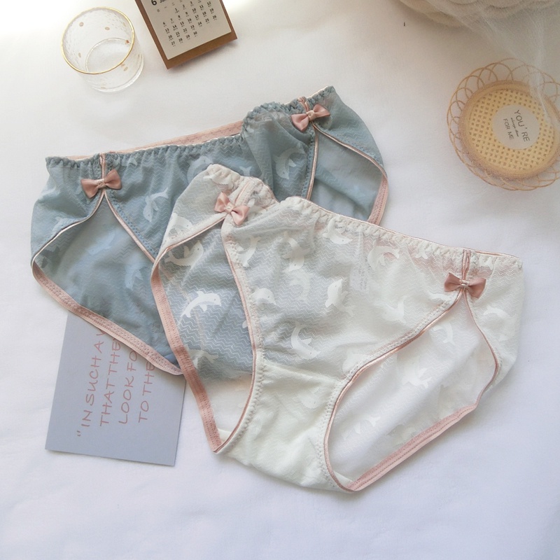 Quần Lót Ren Nữ Họa Tiết Cá Heo Mềm Mịn Thoáng Mát P309