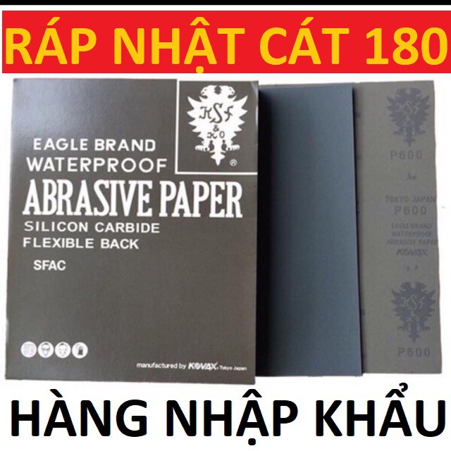 Giấy nhám Nhật 180 đen , giấy ráp chà xe máy, ô tô KOVAX , Nhập khẩu Nhật Bản