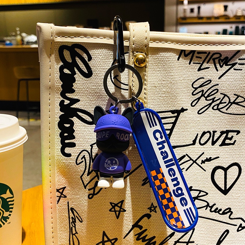 Móc Khóa Xe Hơi/Túi Xách Hình Gấu Bông Ván Trượt Cá Tính Sáng Tạo