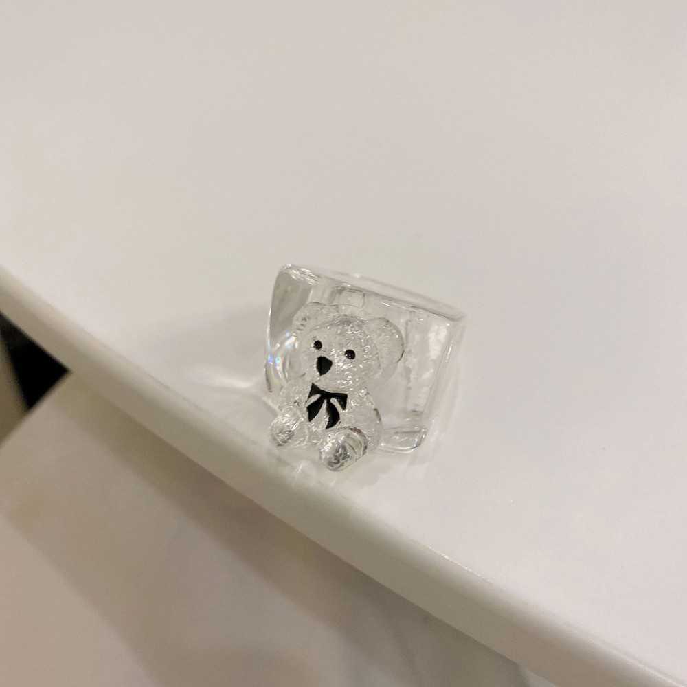 Nhẫn Đeo Tay Kim Loại Tạo Hình Gấu Dễ Thương Cho Nữ