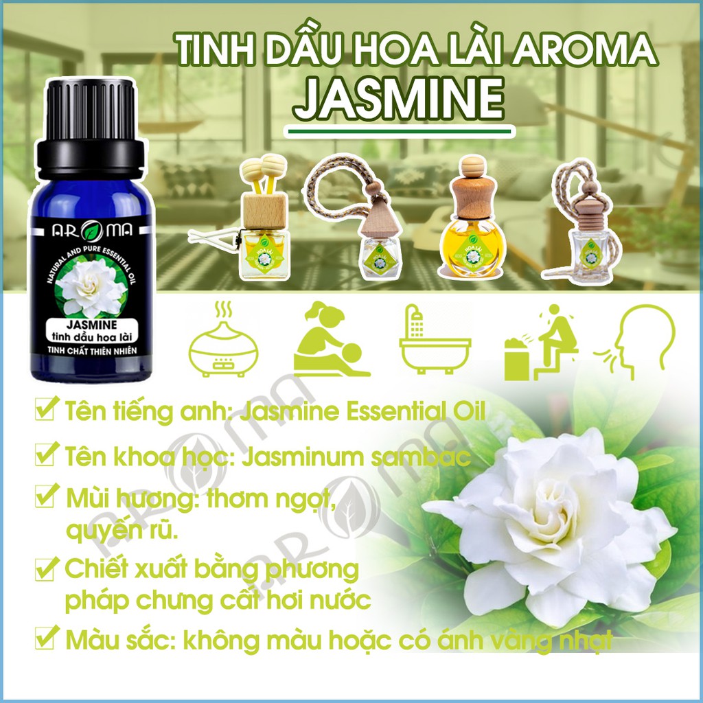Tinh dầu Hoa lài Jasmine, tinh dầu thơm phòng AROMA thiên nhiên nguyên chất