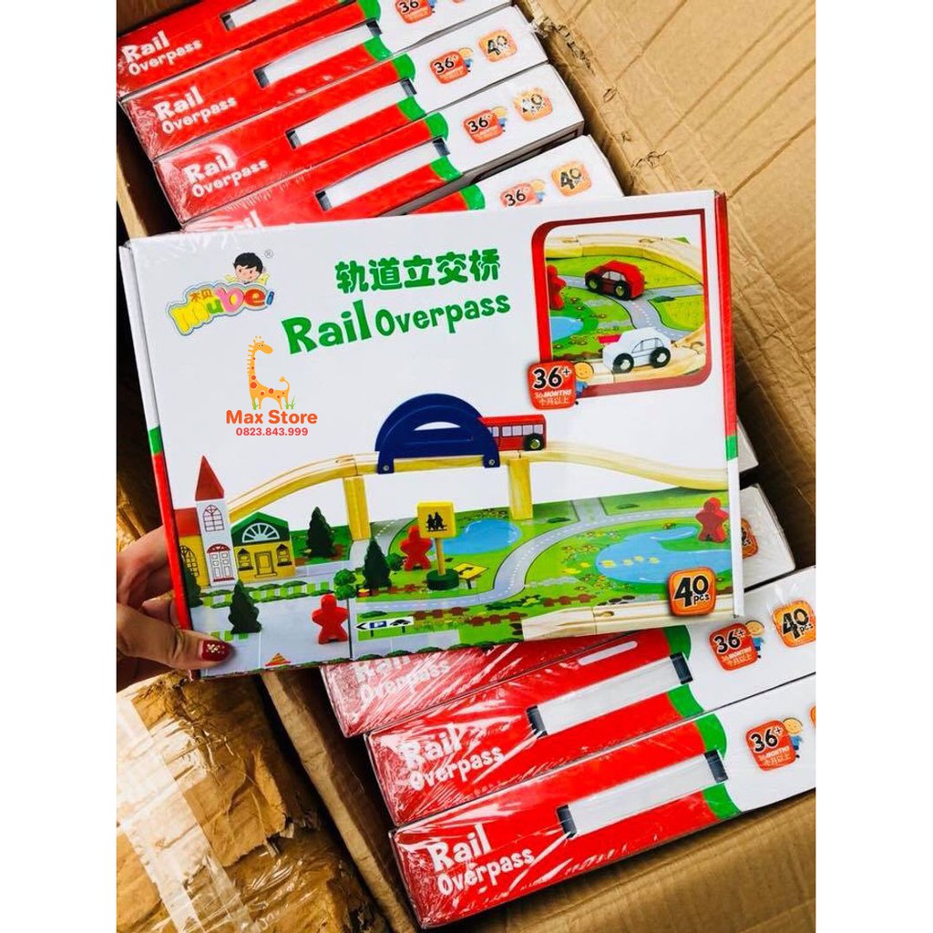 Đồ chơi gỗ  FREESHIP  Bộ Lắp Ghép Mô Hình Giao Thông Thành Phố Bằng Gỗ - 40 Chi Tiết