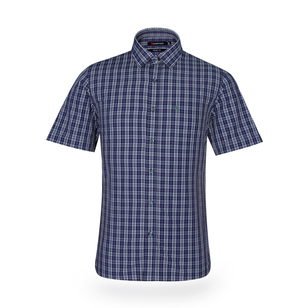 Áo sơ mi nam Khatoco ngắn tay kẻ caro mã A1MN388T2-THCR058-2009-N | BigBuy360 - bigbuy360.vn