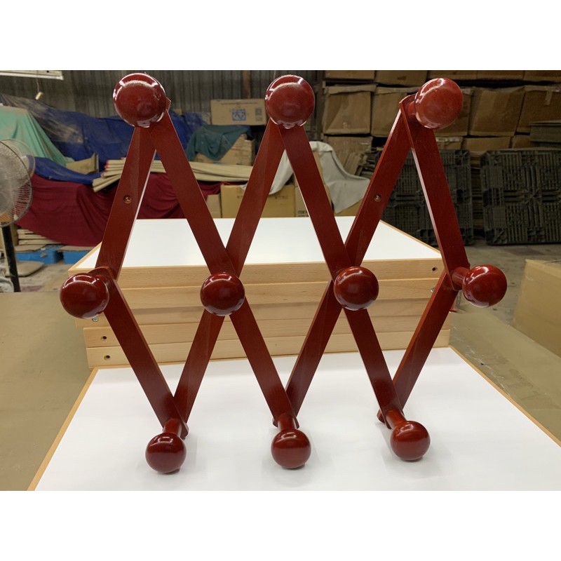 Móc Treo Quần Áo Gỗ Beech 10 Núm Cao Cấp - Đặc  Biệt Loại xếp có thể điều chỉnh chiều ngang dai ngắn tùy ý
