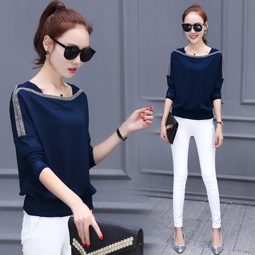 Áo Kiểu Cổ Tròn Dài Tay Mina SP.01338