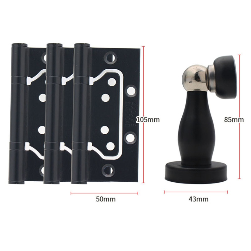 Set 3 Bản Lề Cửa 4 Nút Chặn Chống Va Chạm Không Ồn