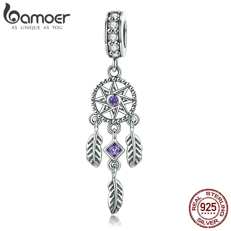 Hạt Phụ Kiện Bamoer SCC841 Bằng Bạc 925 Hình Dreamcatcher Sang Trọng