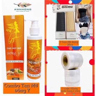 Combo Tan mỡ Đông Y 220ml - Kèm gen nịt bụng Sline ( kèm nilong ủ nóng tan mỡ )