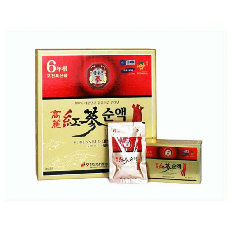 [ Chính Hãng ] Nước Hồng Sâm Nguyên Chất Pocheon Hàn Quốc, Hộp 30 Gói * 80ml, Hảo Hạng, Giúp Bồi Bổ Sức Khỏe Toàn Diện