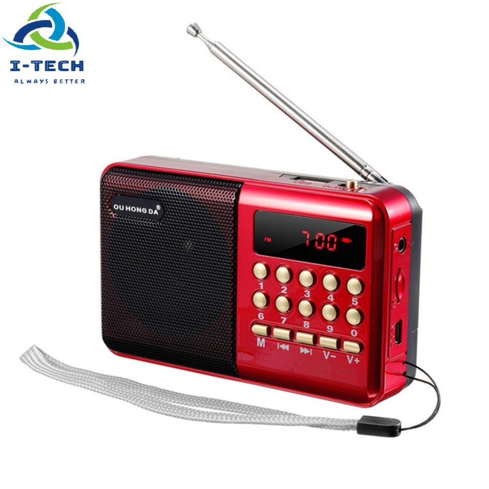 ⚡Khuyến mại⚡KK11 Mini Portable Radio Handheld Digital FM USB TF MP3 Player Speaker Rechargeable FM Radio For The Elderly