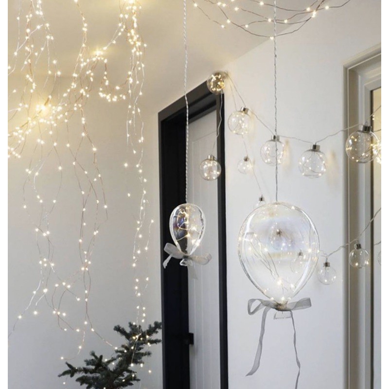 Dây đèn LED trang trí sợi đồng mạ bạc cổ tích hoạt động pin 5m/ 10m dành cho Giáng Sinh năm mới