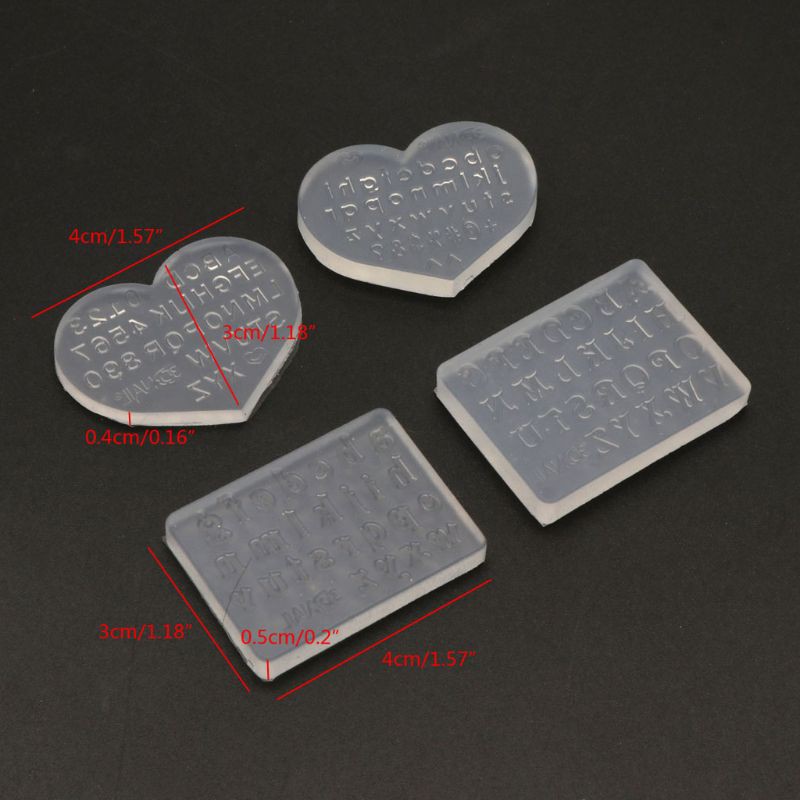 Set 2 Khuôn Chữ Số 3mm Bằng Nhựa Dùng Làm Đồ Trang Sức
