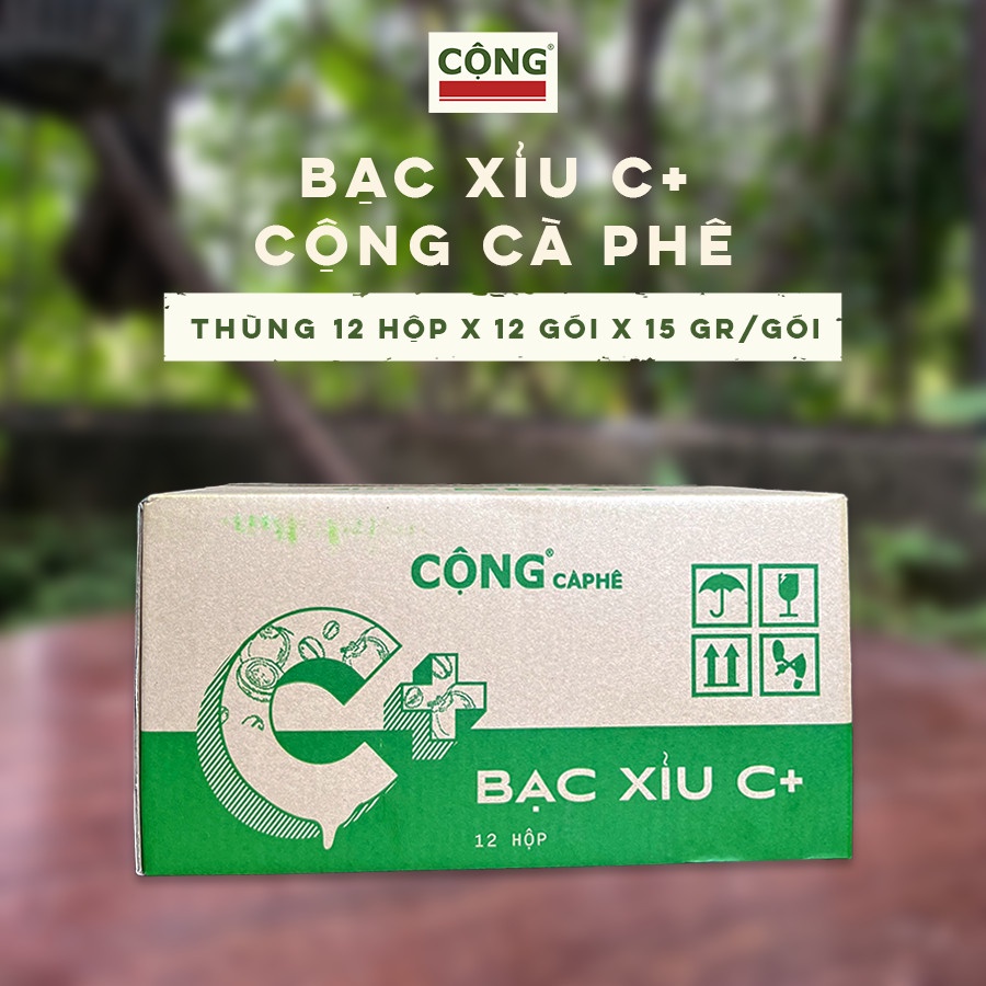Cà phê bạc xỉu hoà tan C+ Cộng Cà Phê 12 hộp/thùng hoặc 200 gói/thùng