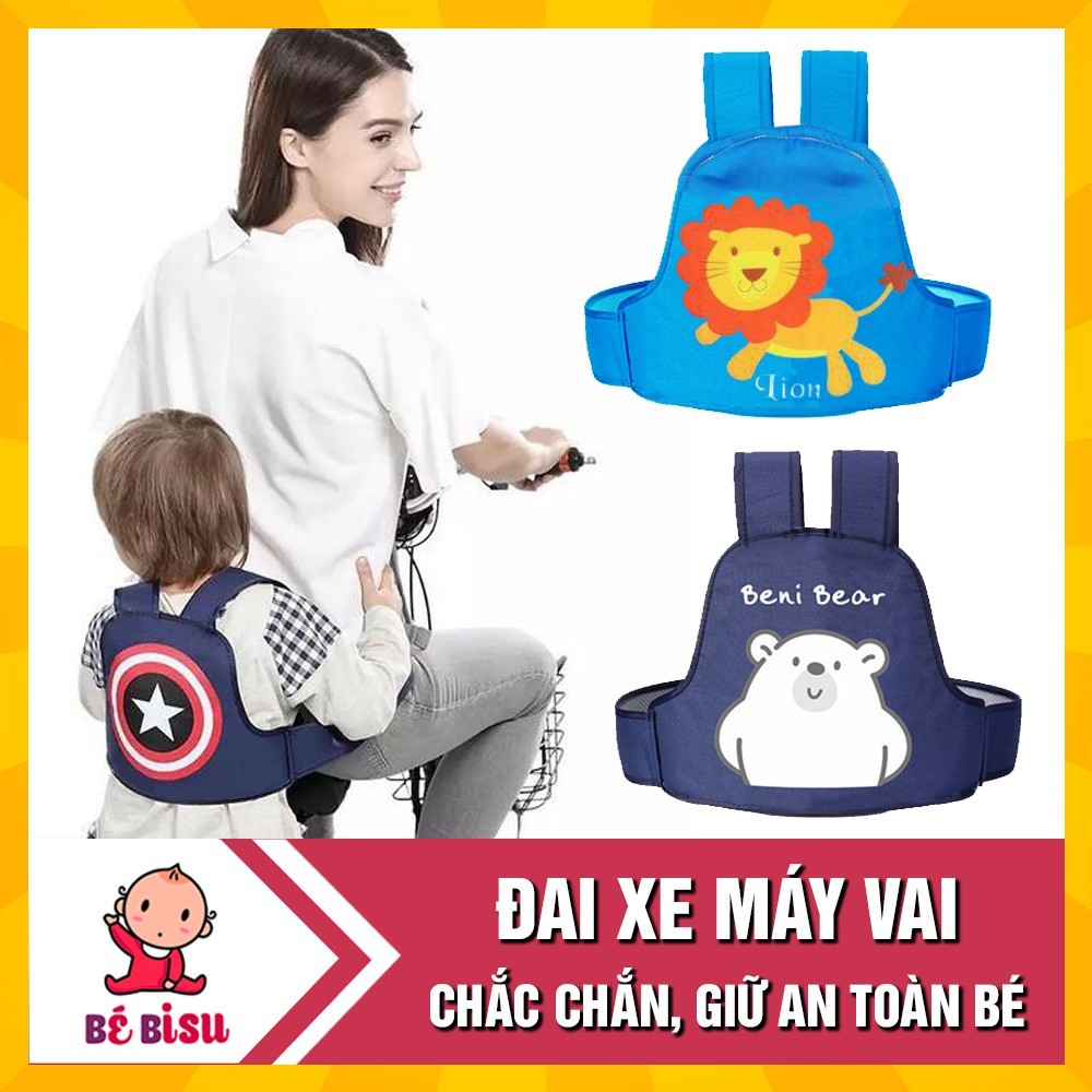 Đai xe máy vai có dây đeo chắc chắn giúp mẹ đèo bé an toàn hơn