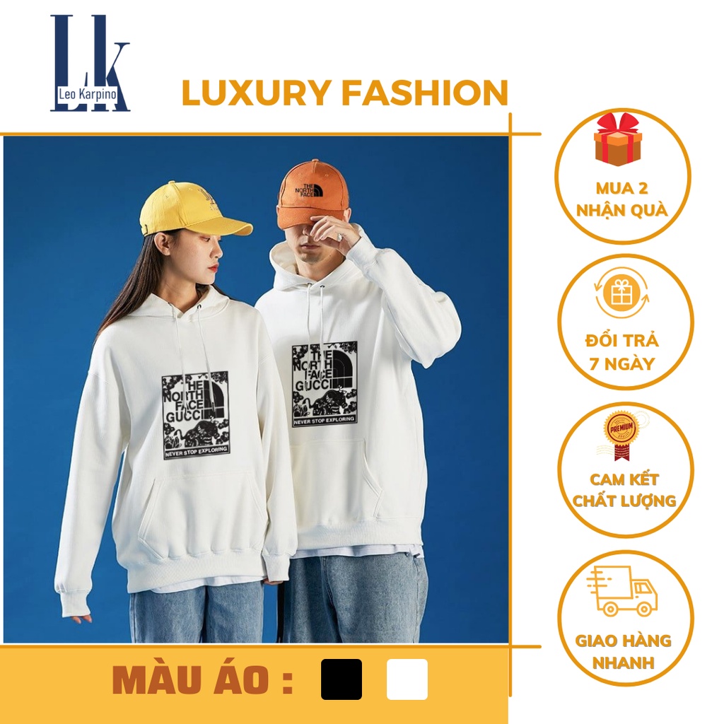 Áo hoodie nam nữ form rộng CAO CẤP thời trang unisex năng động trẻ trung in hình Northface - Áo khoác nỉ hoodie